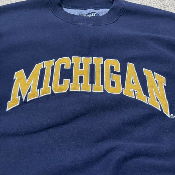 Vintage University of Michigan Steve and Barry’s Crew Sweatshirt XL Embroidered - Picture 3 of 8